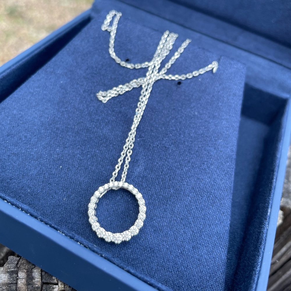 White Gold and Diamond Circle Necklace